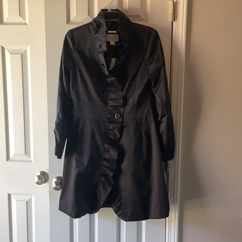 White House Black Market Elegant Black Trench Coat